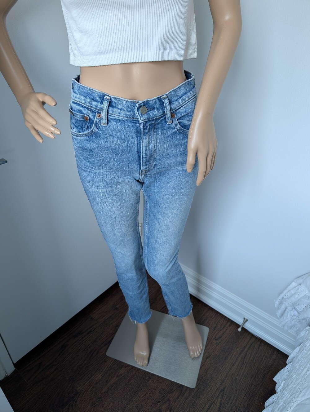 Polo by Ralph Lauren Women’s Mid-Rise Skinny Jeans - Light Blue